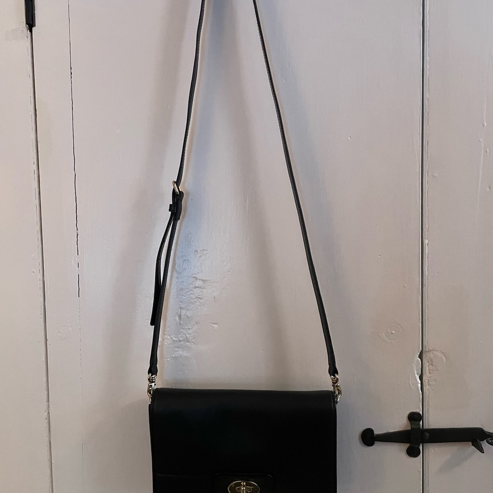 Kate Spade Juliana Hampton Road Black Leather Cross Body Bag with Gold Turn Lock - Picture 5 of 9